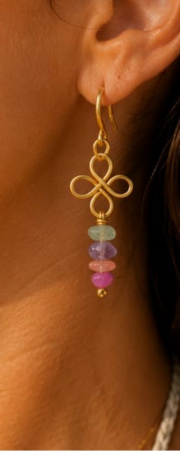 Filigree Rose Chip Drops worn on model